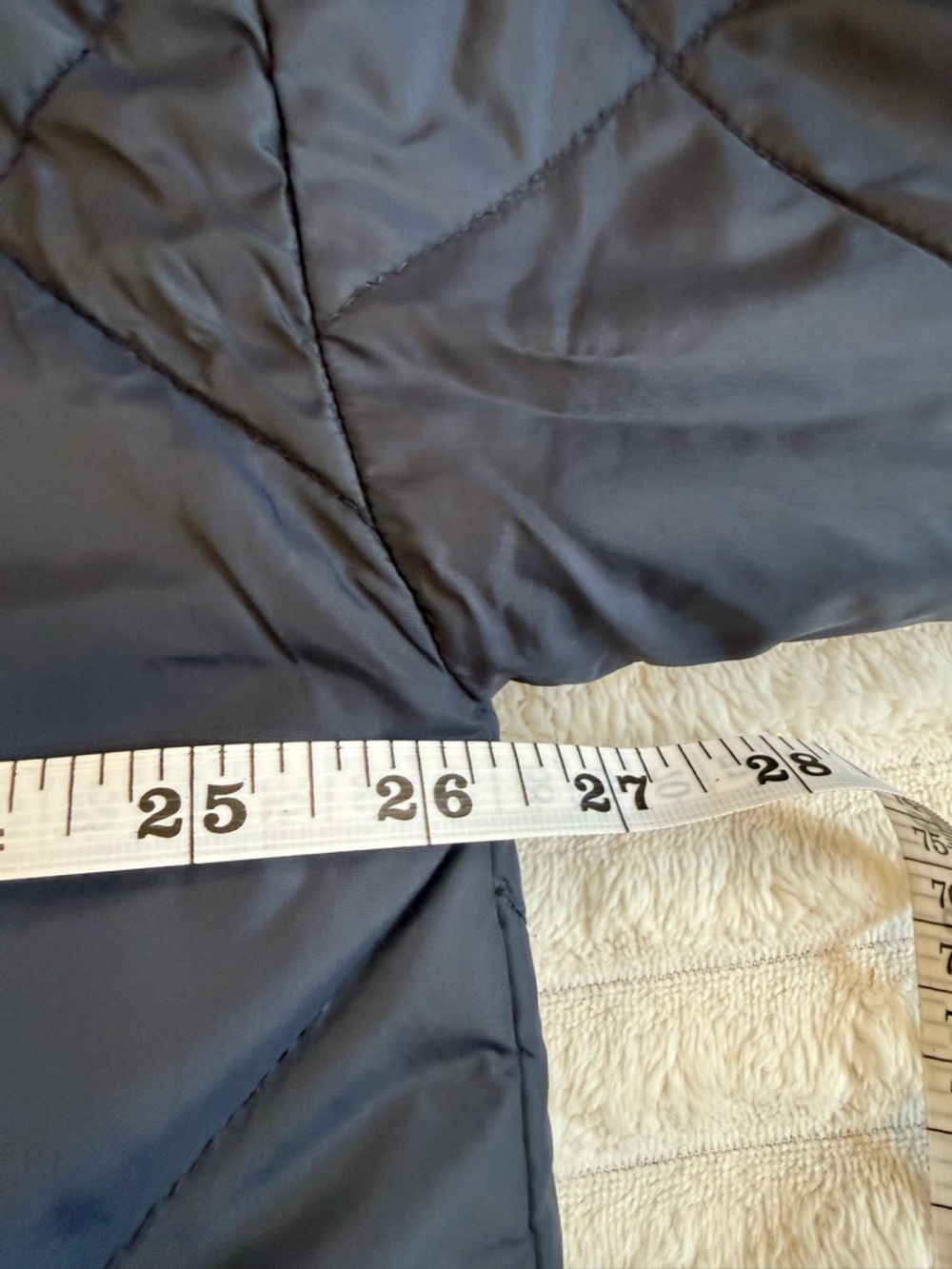 Masai Copenhagen Diamond-Quilted Longline Puffer Jacket in Navy - Picture 9 of 10